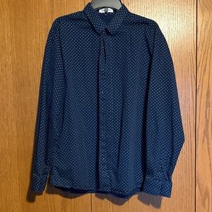 Muse Navy Polka Dot Dress Shirt